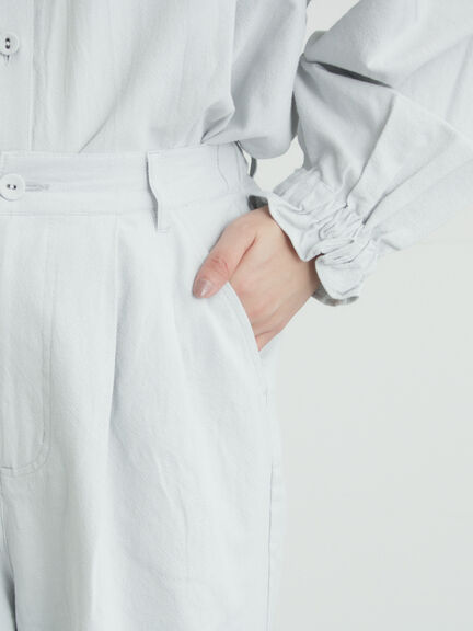 綿麻コクーンパンツ（オフホワイト/ブラック/サックスブルー）｜Samansa Mos2（サマンサ モスモス）通販