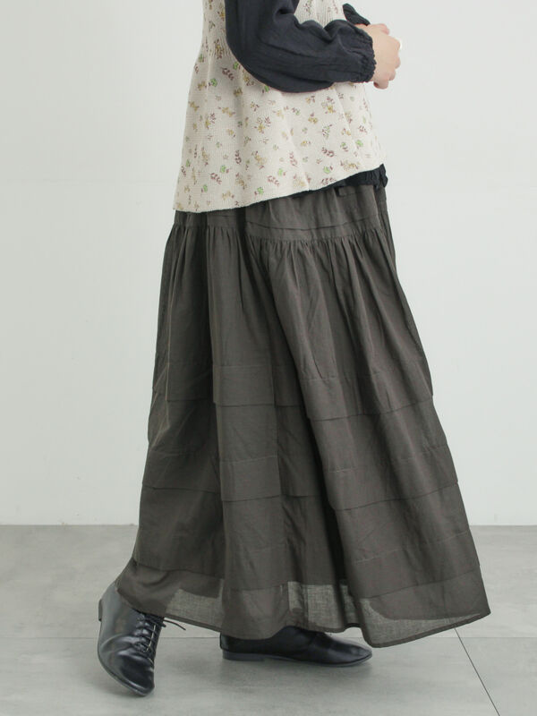 シアータックギャザースカート（チャコールグレー）｜Samansa Mos2（サマンサ モスモス）通販