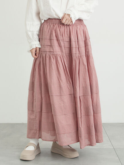 シアータックギャザースカート（オフホワイト/チャコールグレー/レッド/ベージュ）｜Samansa Mos2（サマンサ モスモス）通販