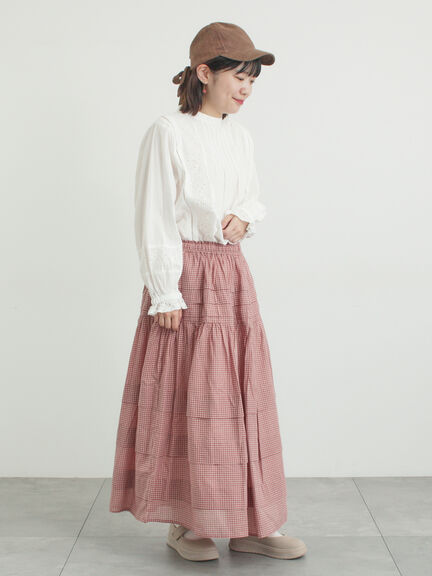 シアータックギャザースカート（オフホワイト/チャコールグレー/レッド/ベージュ）｜Samansa Mos2（サマンサ モスモス）通販