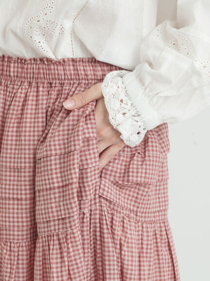 シアータックギャザースカート（オフホワイト/チャコールグレー/レッド/ベージュ）｜Samansa Mos2（サマンサ モスモス）通販