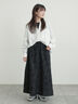 花柄テープ刺繍フレアスカート（オフホワイト/ブラック）｜Samansa Mos2（サマンサ モスモス）通販