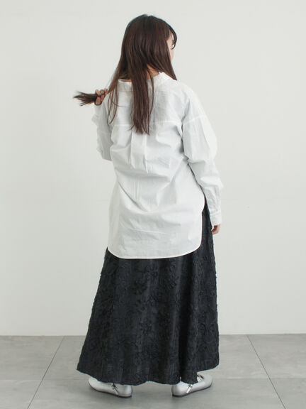 花柄テープ刺繍フレアスカート（オフホワイト/ブラック）｜Samansa Mos2（サマンサ モスモス）通販