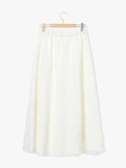 花柄テープ刺繍フレアスカート（オフホワイト/ブラック）｜Samansa Mos2（サマンサ モスモス）通販