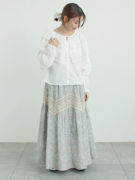 柄アソートティアードレーススカート（オフホワイト/ブラック/ミント）｜Samansa Mos2（サマンサ モスモス）通販