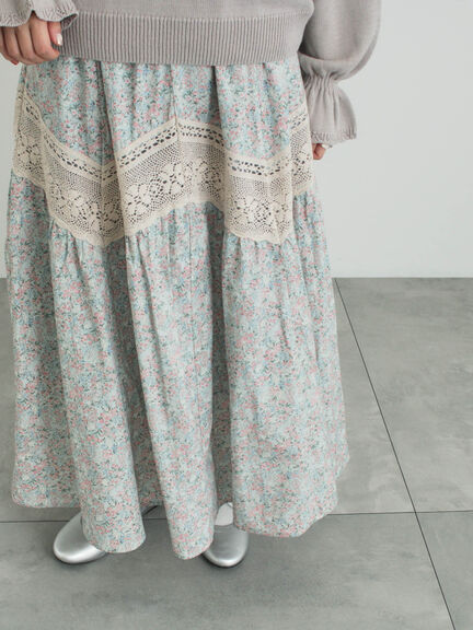 柄アソートティアードレーススカート（オフホワイト/ブラック/ミント）｜Samansa Mos2（サマンサ モスモス）通販