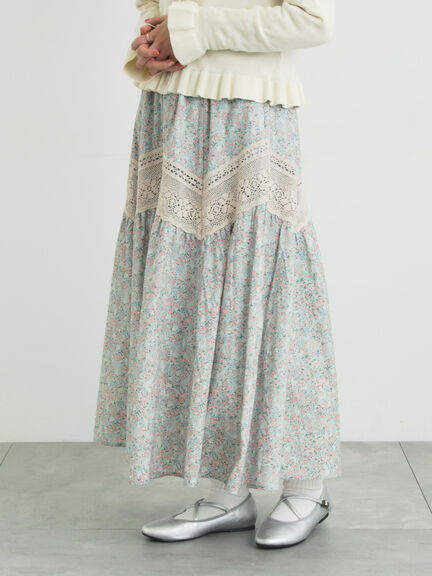 柄アソートティアードレーススカート（オフホワイト/ブラック/ミント）｜Samansa Mos2（サマンサ モスモス）通販