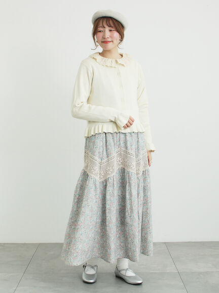 柄アソートティアードレーススカート（オフホワイト/ブラック/ミント）｜Samansa Mos2（サマンサ モスモス）通販