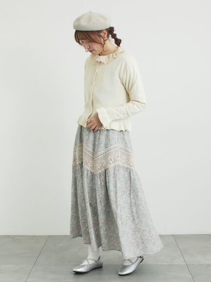 柄アソートティアードレーススカート（オフホワイト/ブラック/ミント）｜Samansa Mos2（サマンサ モスモス）通販