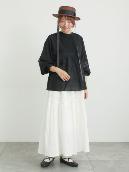 柄アソートティアードレーススカート（オフホワイト/ブラック/ミント）｜Samansa Mos2（サマンサ モスモス）通販