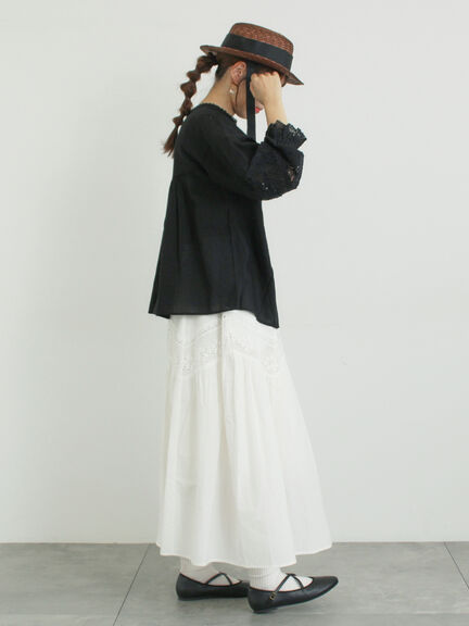 柄アソートティアードレーススカート（オフホワイト/ブラック/ミント）｜Samansa Mos2（サマンサ モスモス）通販