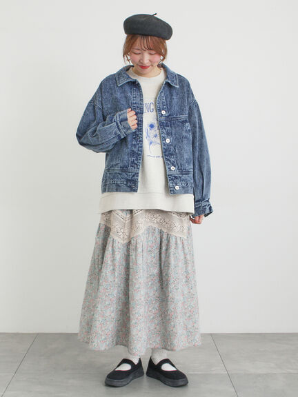 柄アソートティアードレーススカート（オフホワイト/ブラック/ミント）｜Samansa Mos2（サマンサ モスモス）通販