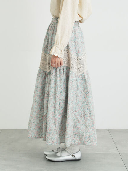 柄アソートティアードレーススカート（オフホワイト/ブラック/ミント）｜Samansa Mos2（サマンサ モスモス）通販