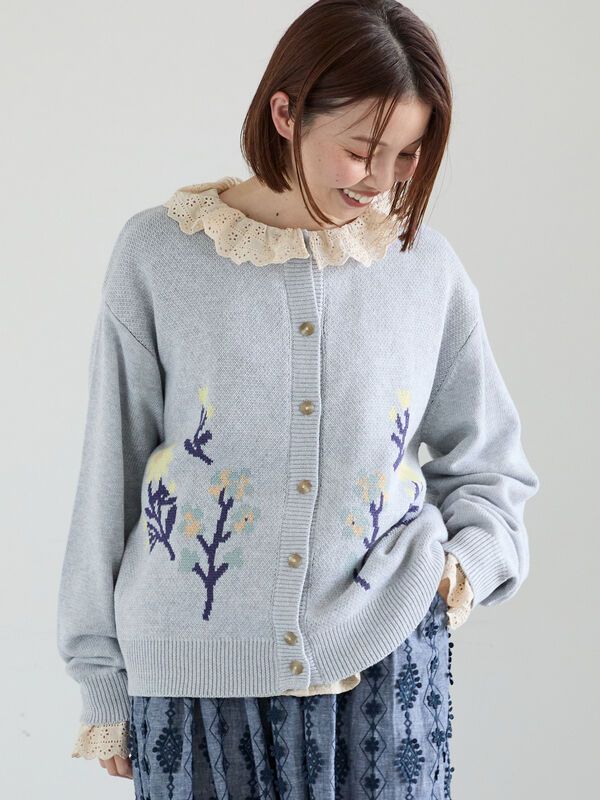 ✨新品✨ANDREA&Co. スカラップレースボタンブラウス　花柄　カーディガン ap retro ブラウス シャツ レースシアーカーディガン / 立体レース