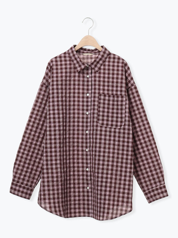 ポコポコチェックオーバーシャツ（ピンク）｜Samansa Mos2（サマンサ モスモス）通販