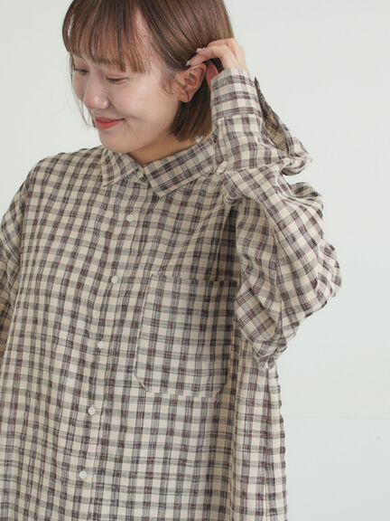 ポコポコチェックオーバーシャツ（ピンク/ベージュ/ブルー）｜Samansa Mos2（サマンサ モスモス）通販
