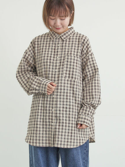 ポコポコチェックオーバーシャツ（ピンク/ベージュ/ブルー）｜Samansa Mos2（サマンサ モスモス）通販