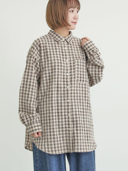 ポコポコチェックオーバーシャツ（ピンク/ベージュ/ブルー）｜Samansa Mos2（サマンサ モスモス）通販