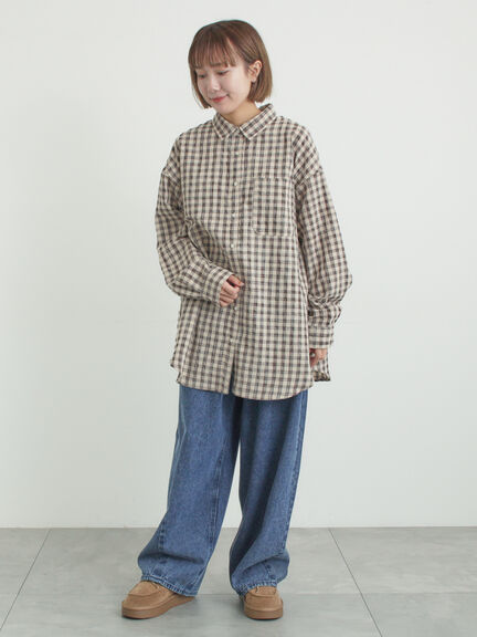 ポコポコチェックオーバーシャツ（ピンク/ベージュ/ブルー）｜Samansa Mos2（サマンサ モスモス）通販