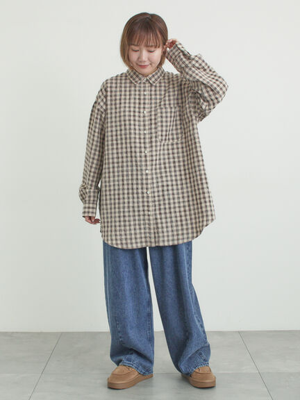 ポコポコチェックオーバーシャツ（ピンク/ベージュ/ブルー）｜Samansa Mos2（サマンサ モスモス）通販