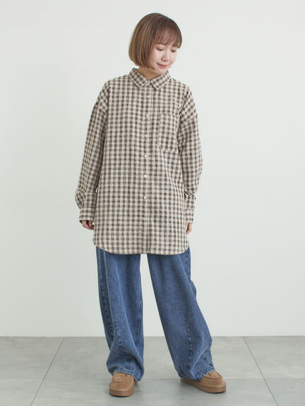ポコポコチェックオーバーシャツ（ピンク/ベージュ/ブルー）｜Samansa Mos2（サマンサ モスモス）通販