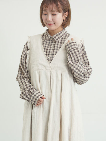ポコポコチェックオーバーシャツ（ピンク/ベージュ/ブルー）｜Samansa Mos2（サマンサ モスモス）通販