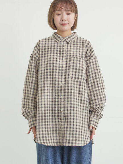 ポコポコチェックオーバーシャツ（ピンク/ベージュ/ブルー）｜Samansa Mos2（サマンサ モスモス）通販