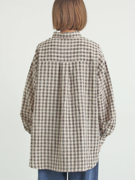 ポコポコチェックオーバーシャツ（ピンク/ベージュ/ブルー）｜Samansa Mos2（サマンサ モスモス）通販