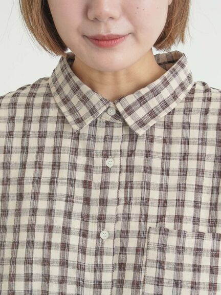 ポコポコチェックオーバーシャツ（ピンク/ベージュ/ブルー）｜Samansa Mos2（サマンサ モスモス）通販