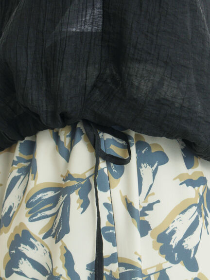 シアー裾ドロストフードシャツ（オフホワイト/ブラック/サックスブルー）｜Samansa Mos2（サマンサ モスモス）通販