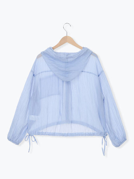 シアー裾ドロストフードシャツ（オフホワイト/ブラック/サックスブルー）｜Samansa Mos2（サマンサ モスモス）通販