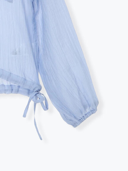 シアー裾ドロストフードシャツ（オフホワイト/ブラック/サックスブルー）｜Samansa Mos2（サマンサ モスモス）通販