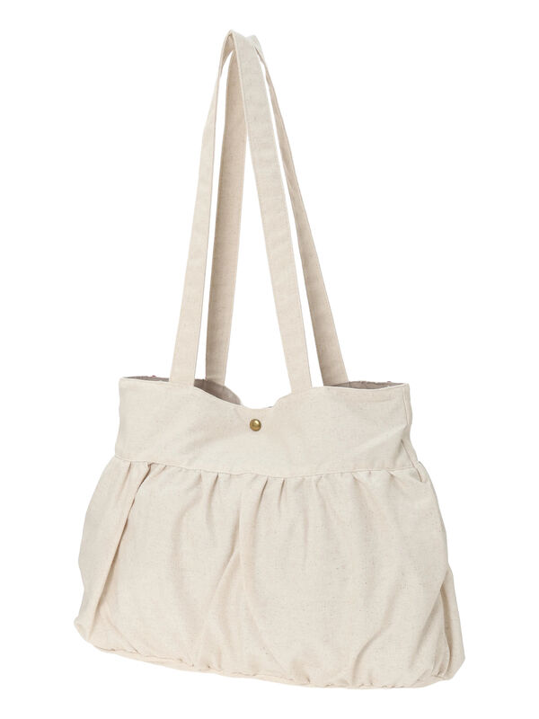 ローズ柄スカラップ刺繍バッグ（チャコールグレー/キナリ/バッグ