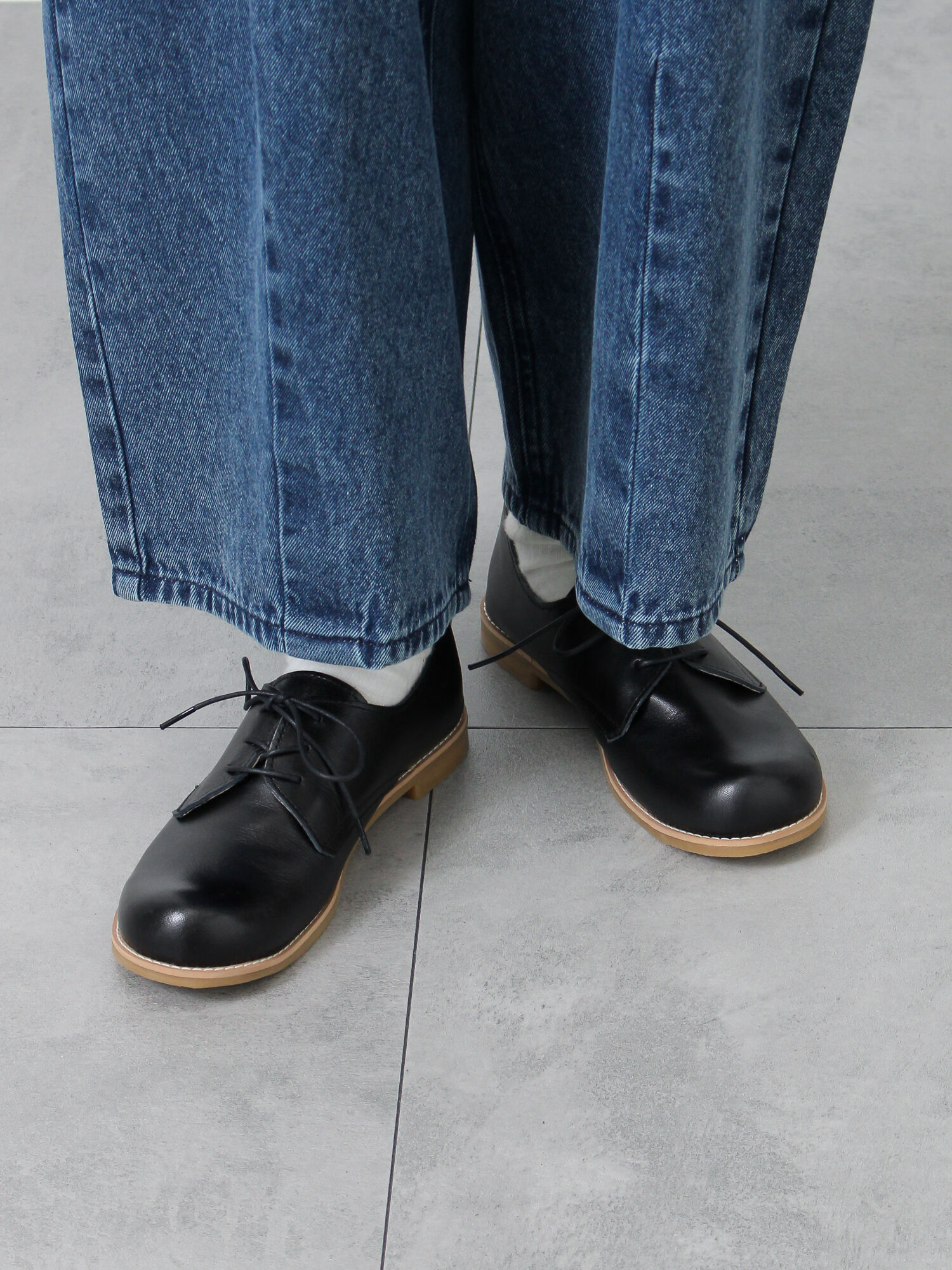 WEB限定】TIDEWAY レースアップシューズ（ブラック/グレージュ