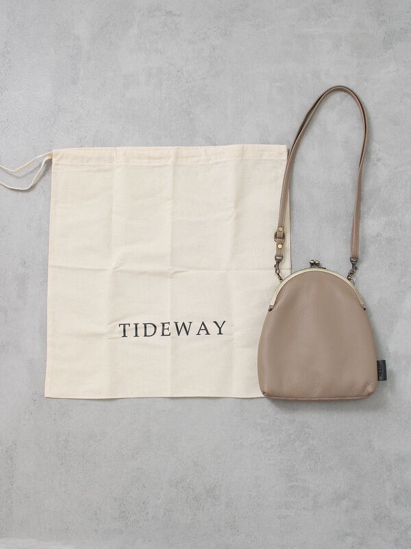 WEB限定】TIDEWAY SHEETS がま口 SHOULDER（ブラック/グレージュ