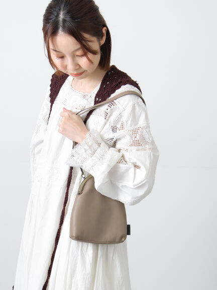 【WEB限定】TIDEWAY SHEETS がま口 SHOULDER（ブラック/グレージュ）｜Samansa Mos2（サマンサ モスモス）通販