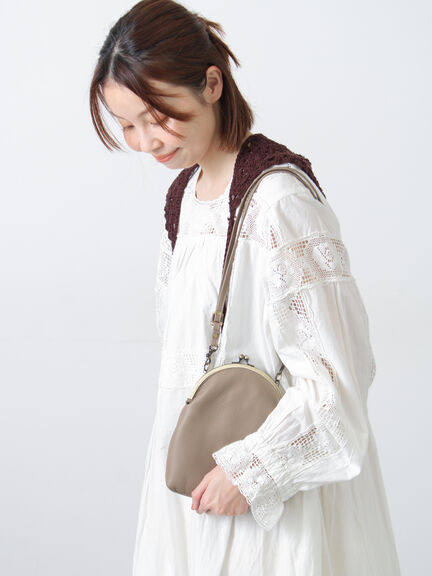【WEB限定】TIDEWAY SHEETS がま口 SHOULDER（ブラック/グレージュ）｜Samansa Mos2（サマンサ モスモス）通販