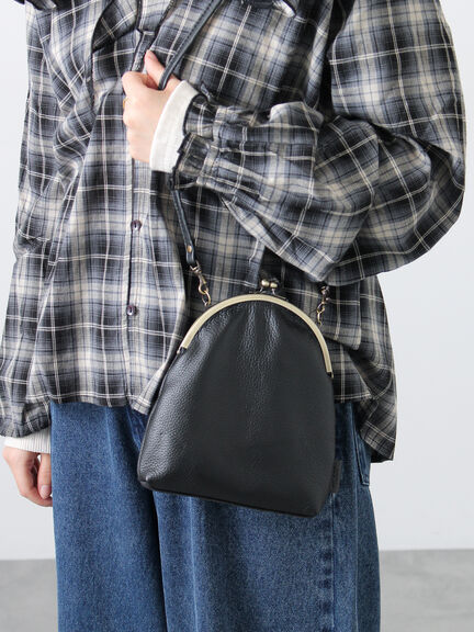 【WEB限定】TIDEWAY SHEETS がま口 SHOULDER（ブラック/グレージュ）｜Samansa Mos2（サマンサ モスモス）通販