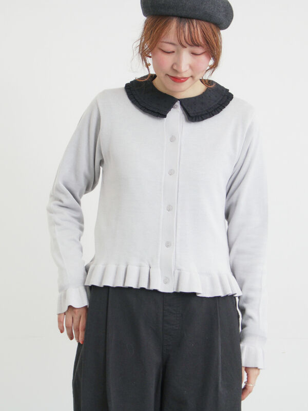 フリルニットカーディガン（グレー）｜Samansa Mos2（サマンサ モスモス）通販