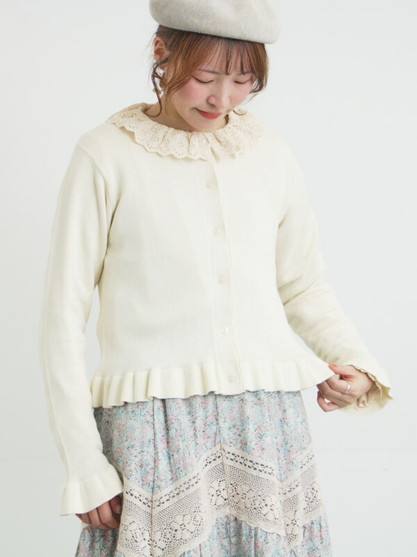 フリルニットカーディガン（キナリ）｜Samansa Mos2（サマンサ モスモス）通販