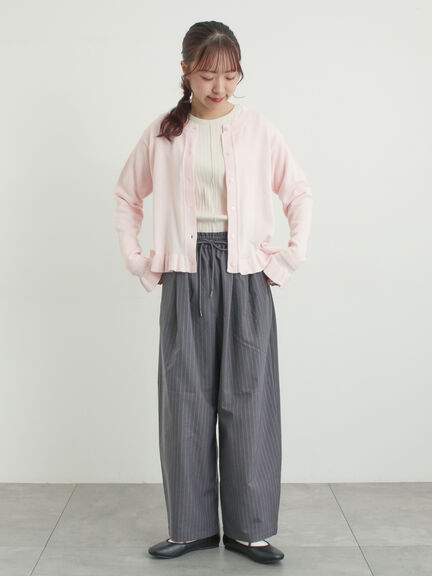 フリルニットカーディガン（グレー/ブラック/ピンク/キナリ）｜Samansa Mos2（サマンサ モスモス）通販