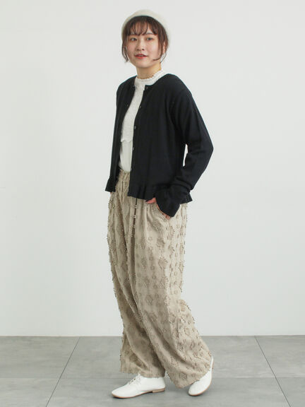 フリルニットカーディガン（グレー/ブラック/ピンク/キナリ）｜Samansa Mos2（サマンサ モスモス）通販