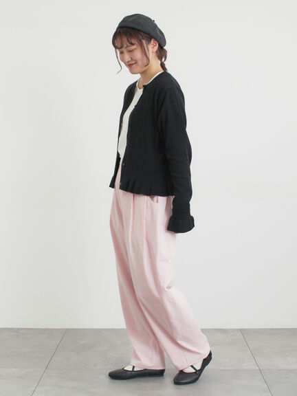 フリルニットカーディガン（グレー/ブラック/ピンク/キナリ）｜Samansa Mos2（サマンサ モスモス）通販