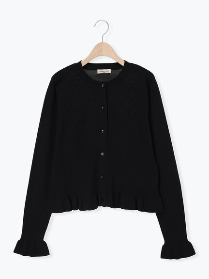 フリルニットカーディガン（グレー/ブラック/ピンク/キナリ）｜Samansa Mos2（サマンサ モスモス）通販