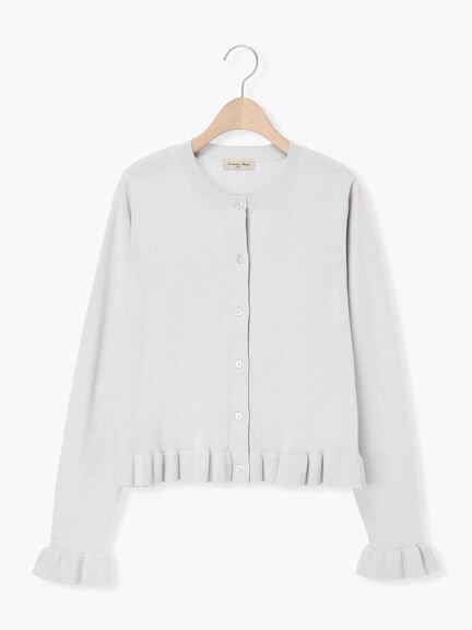 フリルニットカーディガン（グレー/ブラック/ピンク/キナリ）｜Samansa Mos2（サマンサ モスモス）通販