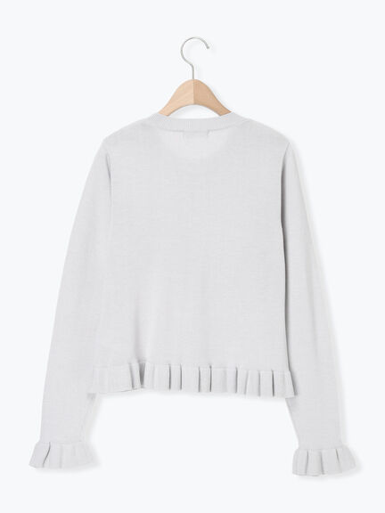 フリルニットカーディガン（グレー/ブラック/ピンク/キナリ）｜Samansa Mos2（サマンサ モスモス）通販