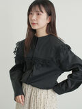 ビッグスクエア襟ブラウス（ブラック）｜Samansa Mos2（サマンサ モスモス）通販
