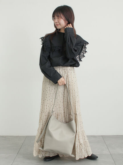 ビッグスクエア襟ブラウス（オフホワイト/ブラック）｜Samansa Mos2（サマンサ モスモス）通販