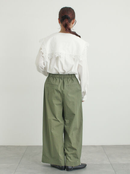 ビッグスクエア襟ブラウス（オフホワイト/ブラック）｜Samansa Mos2（サマンサ モスモス）通販