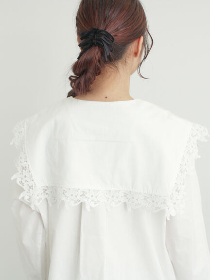 ビッグスクエア襟ブラウス（オフホワイト/ブラック）｜Samansa Mos2（サマンサ モスモス）通販